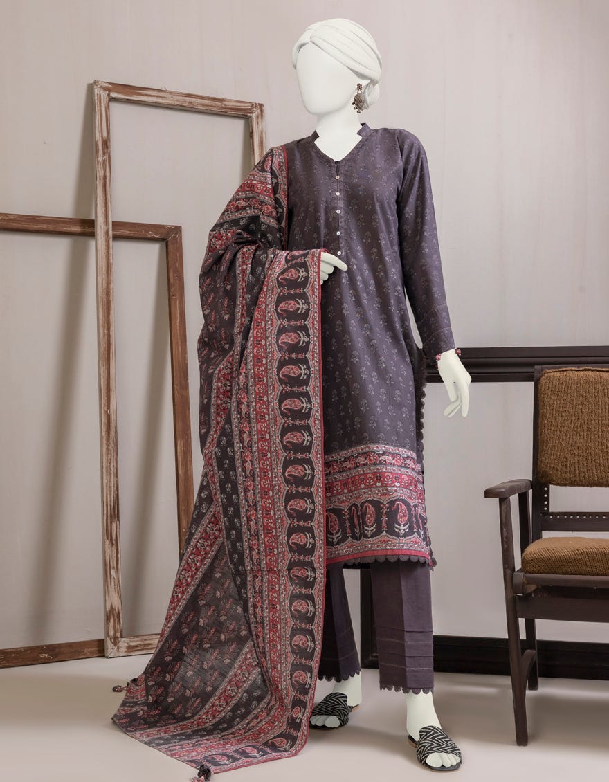 Multi Khaddar Unstitched 3 Piece Dress | Jjls-S-Jpwu-23-034