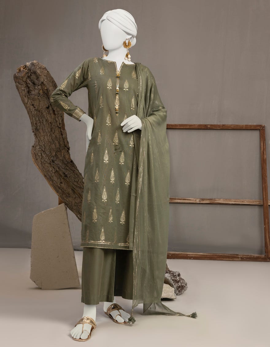 Green Lawn Unstitched 3 Piece Dress | Jjls-S-Jpwu-23-043