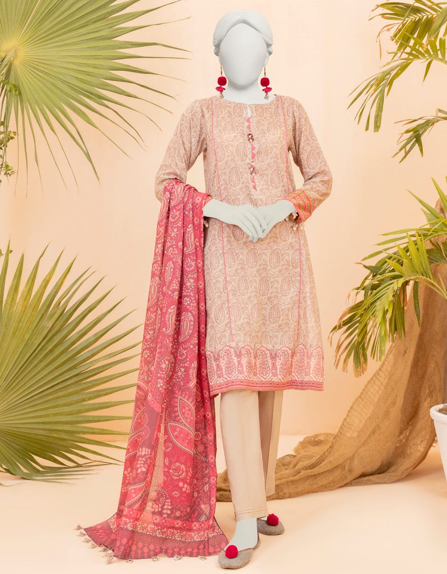 Multi Lawn Unstitched 3 Piece Dress | Jjls-S-Jpwu-23-045