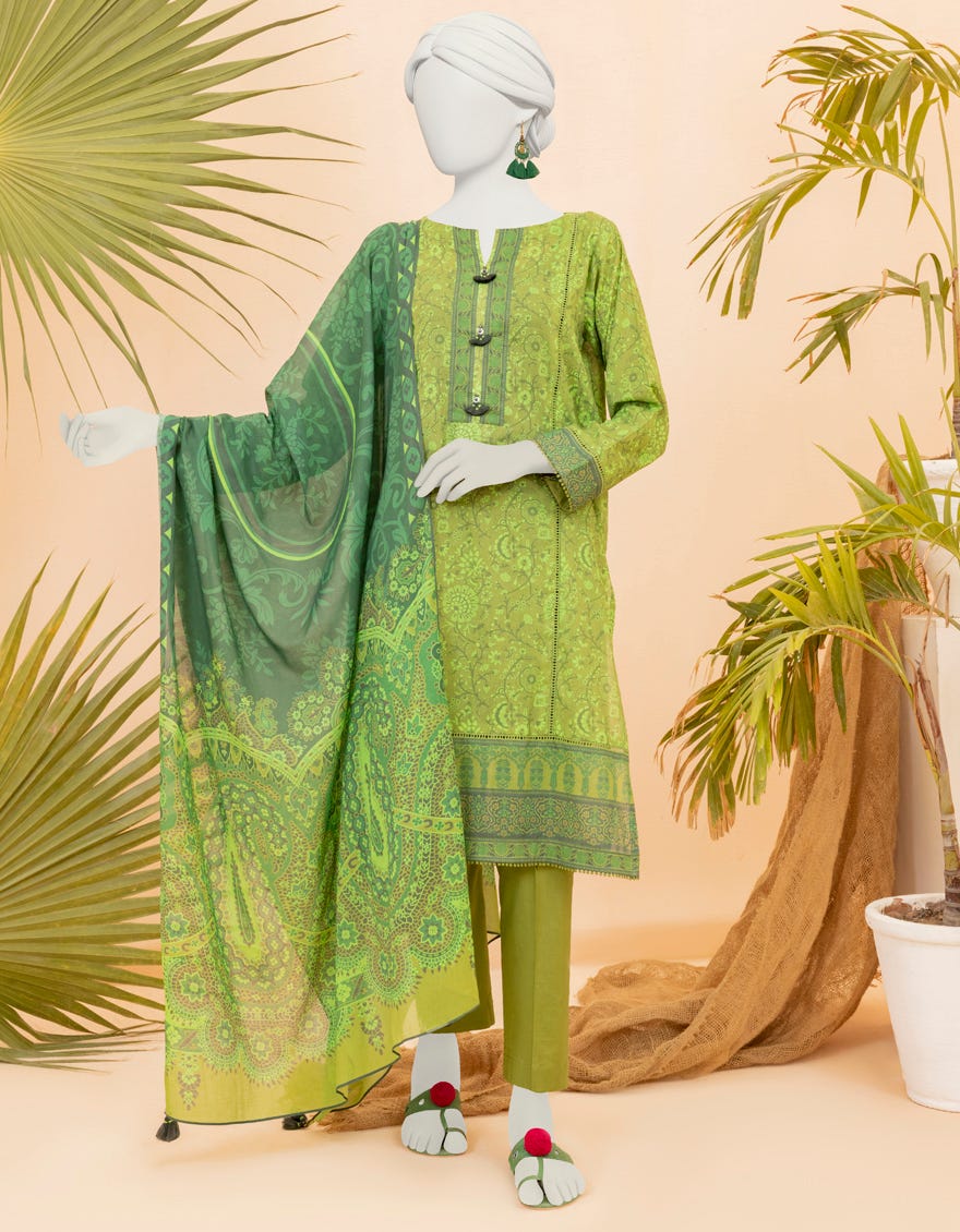 Green Lawn Unstitched 3 Piece Dress | Jjls-S-Jpwu-23-046