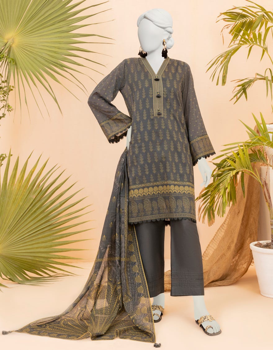 Black Lawn Unstitched 3 Piece Dress | Jjls-S-Jpwu-23-049