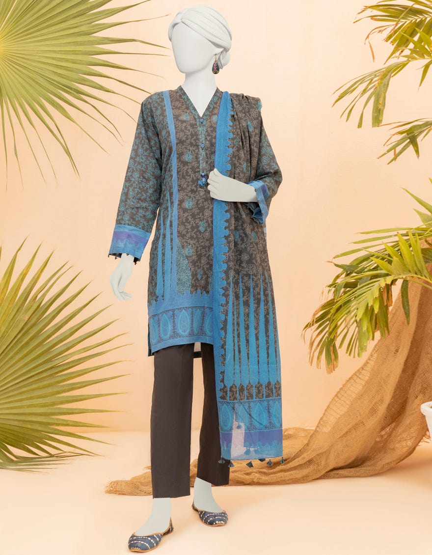 Multi Lawn Unstitched 3 Piece Dress | Jjls-S-Jpwu-23-052