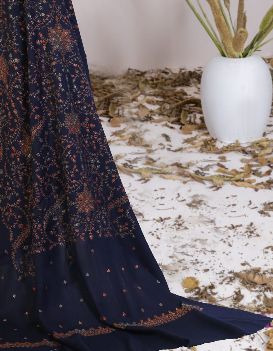 Navy Blue Shawl | Jsh-Shw-22-027