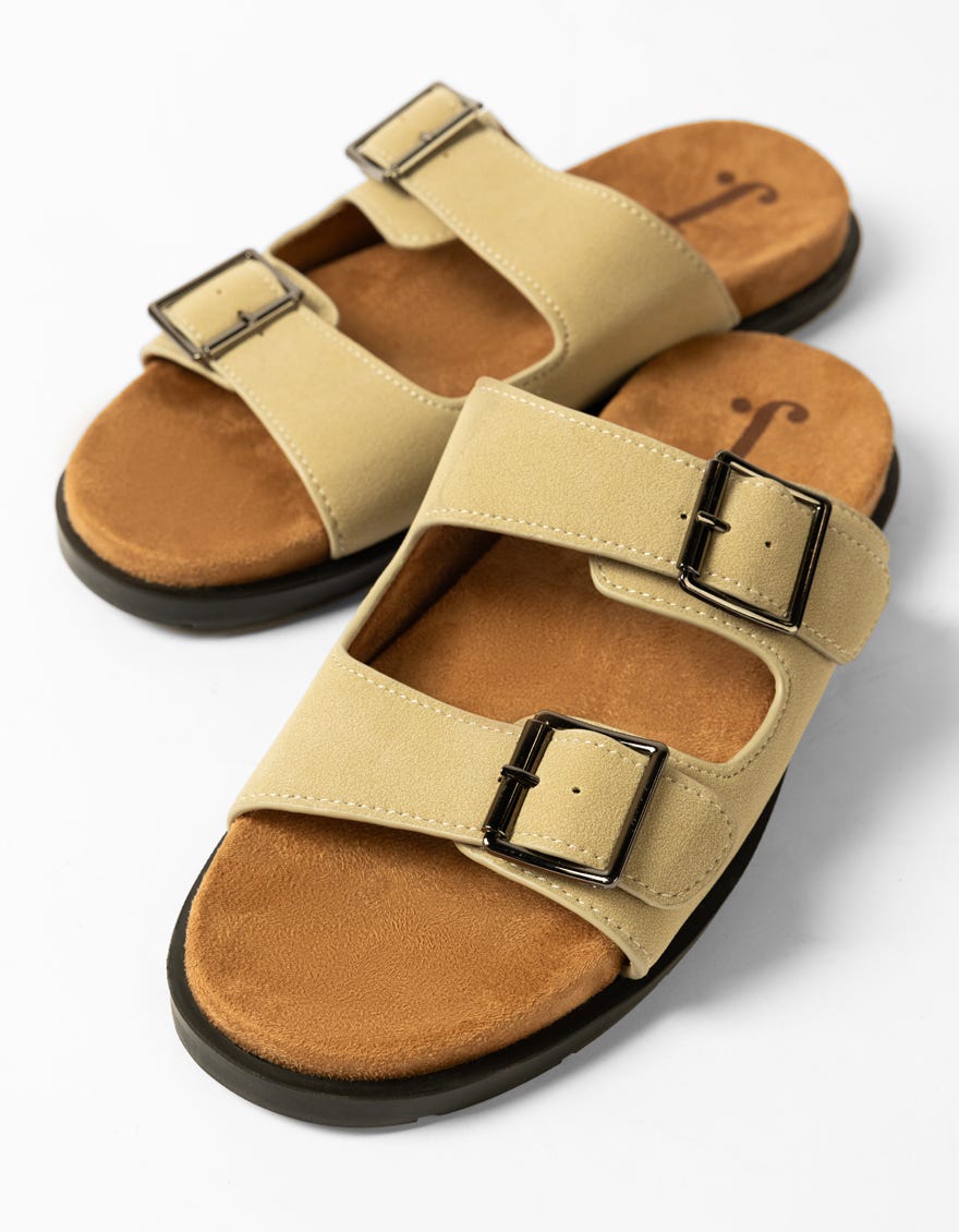 MUTE MINT SUEDE BRIDGE SLIDES