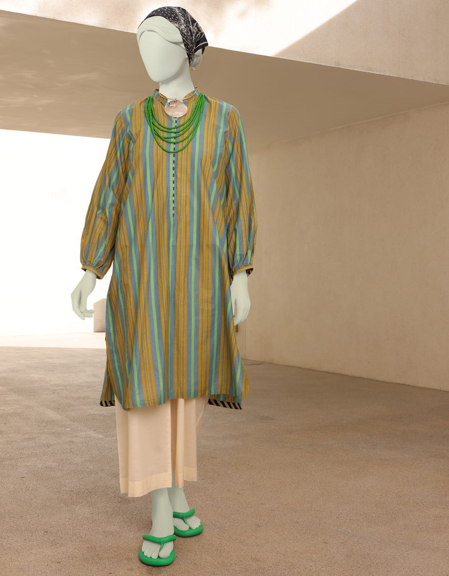 Blue Lawn Women's Kurti | Jjlk-S-Jss-23-314
