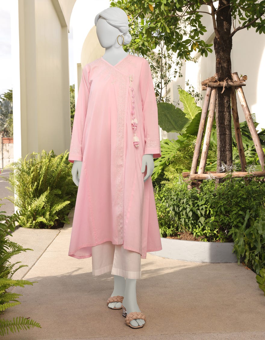 Pink Textured Women's Kurti | Jjlk-S-Jss-23-323