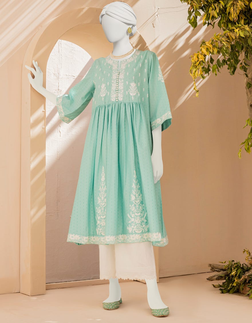 Blue Textured Women's Kurti | Jjlk-S-Jss-23-324