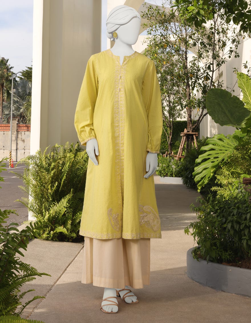 Yellow Lawn Women's Kurti | Jjlk-S-Jss-23-325