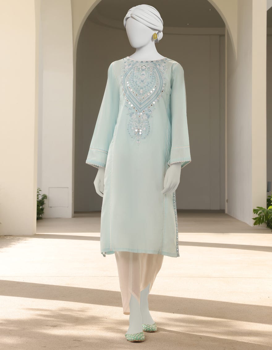 Light Blue Lawn Women's Kurti | Jjlk-S-Jss-23-337