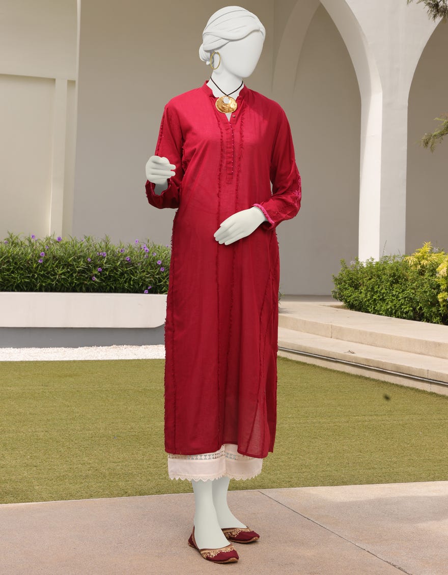 Red Lawn Women's Kurti | Jjlk-S-Jss-23-342