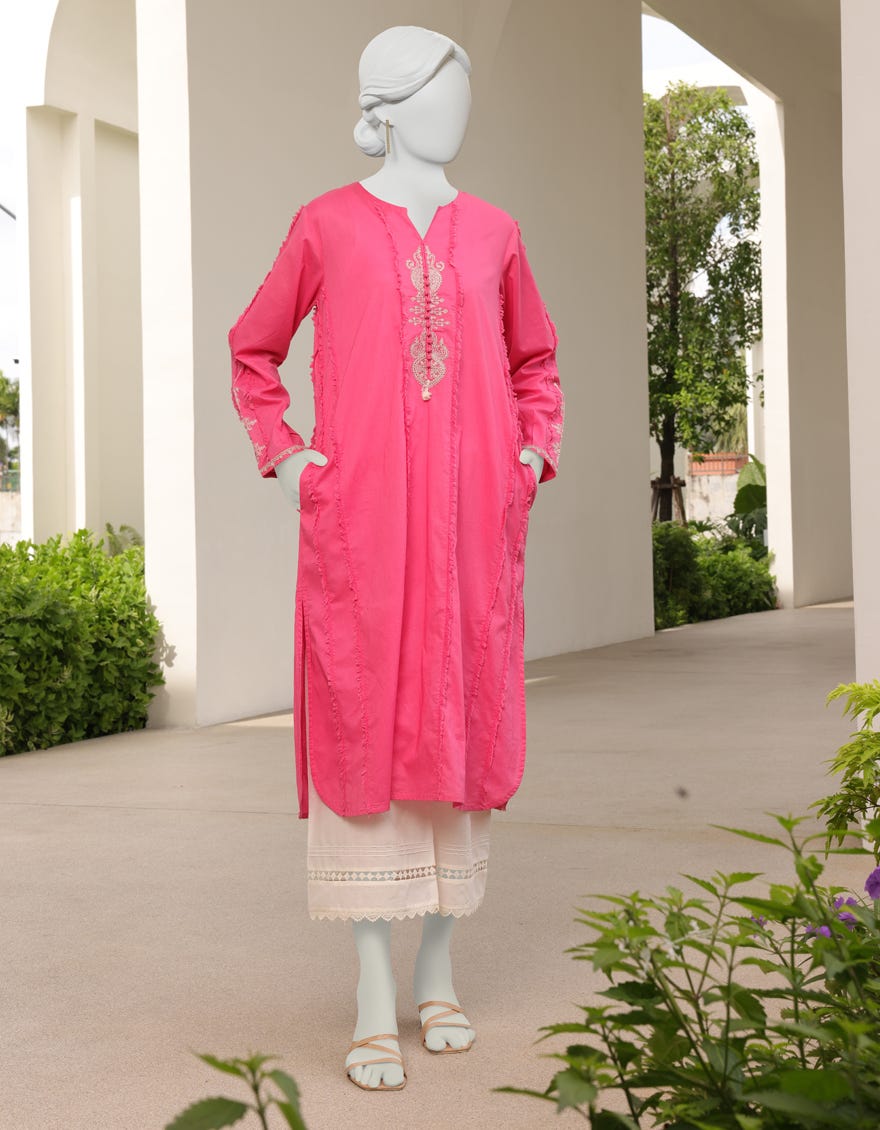 Pink Lawn Women's Kurti | Jjlk-S-Jss-23-343