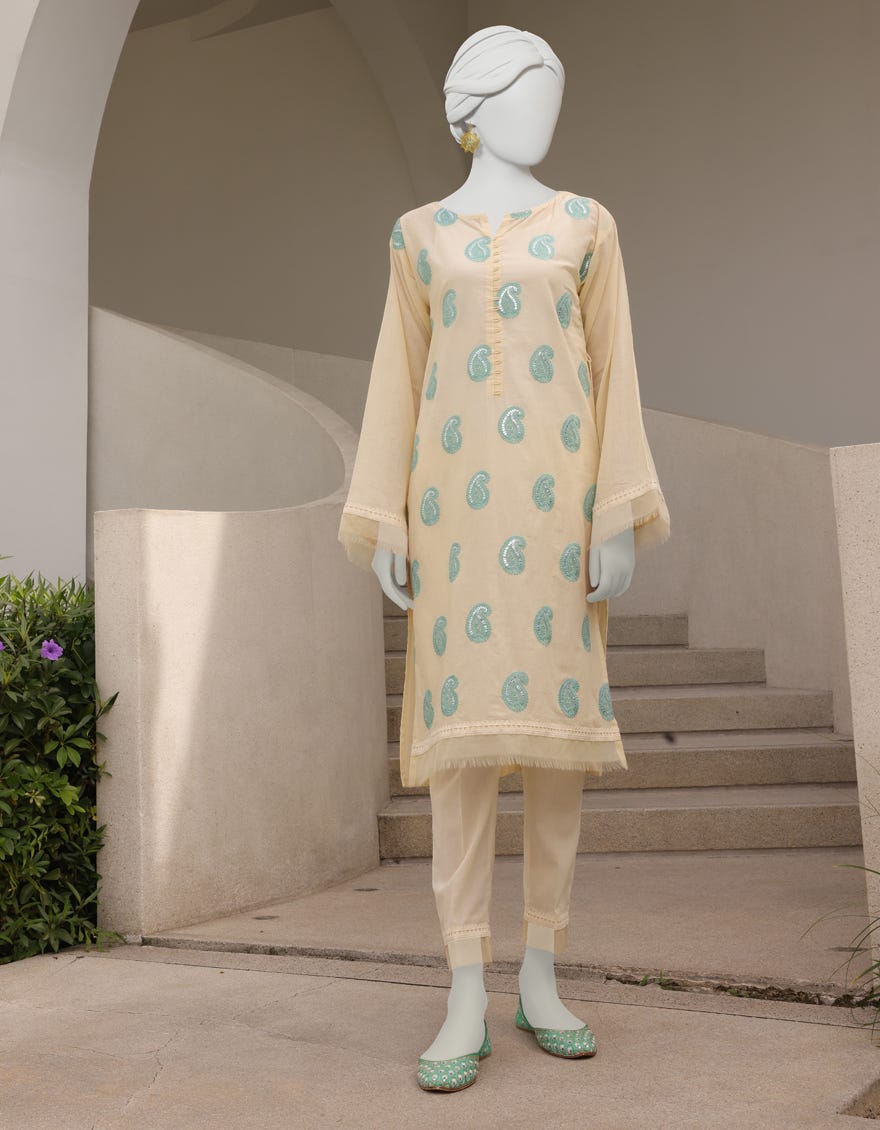 Light Yellow Lawn Women's Kurti | Jjlk-S-Jss-23-347
