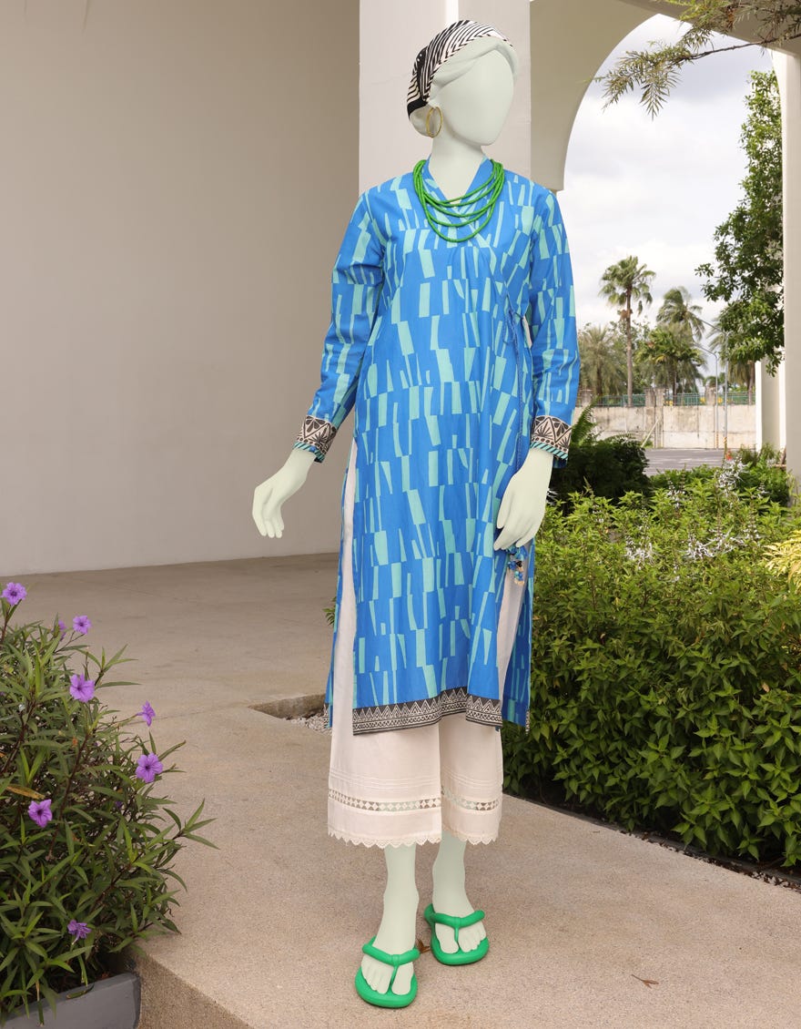 Blue Lawn Women's Kurti | Jjlk-S-Jss-23-355
