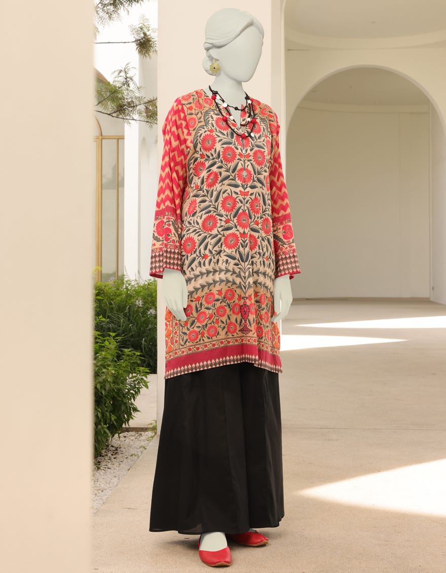 Red Pink Lawn Women's Kurti | Jjlk-S-Jss-23-356