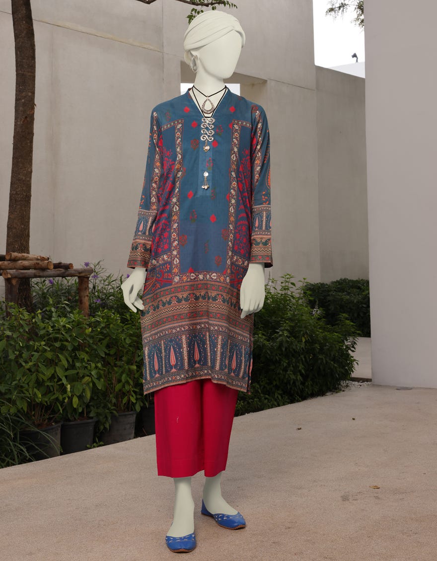 BLUE LAWN KURTI | JJLK-S-JSS-23-359