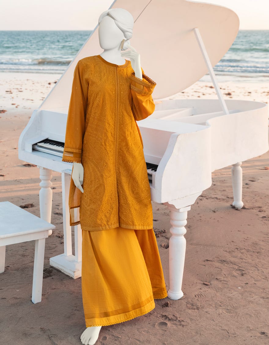 Ochre Lawn Women's Kurti | Jjlk-S-Jss-23-376