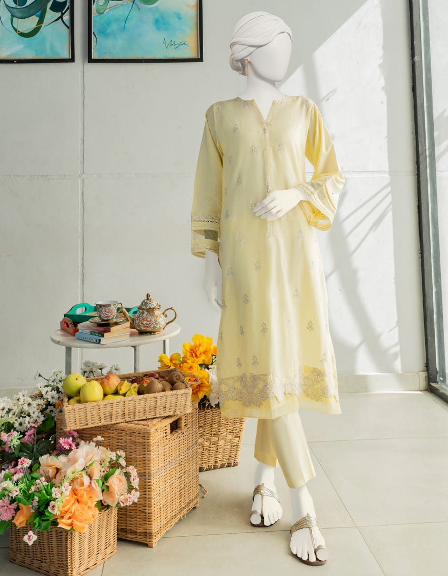 LIME YELLOW DYED KURTA