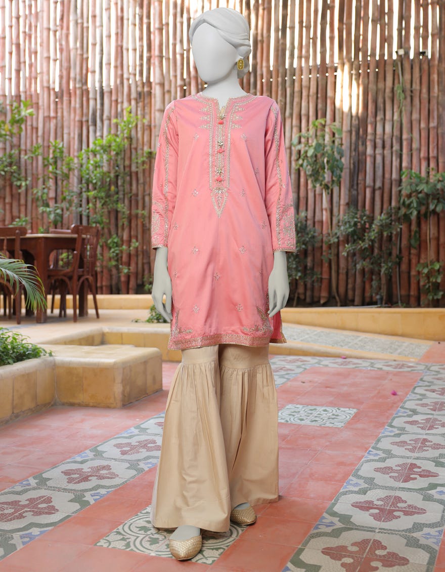Pink Lawn Women's Kurti | Jjlk-S-Jss-23-385