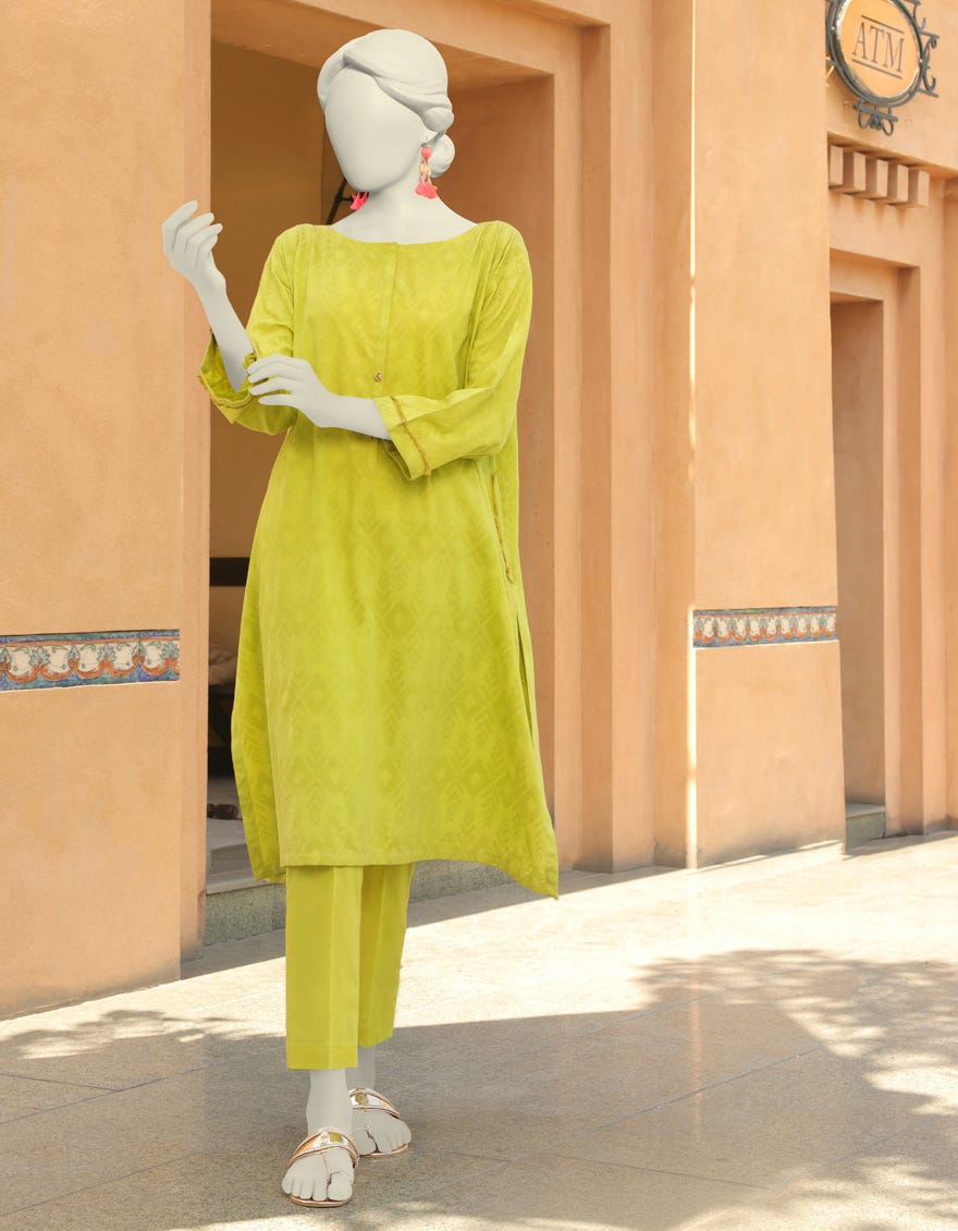 Parrot Green Lawn Women's Kurti | Jjlk-S-Jss-23-387