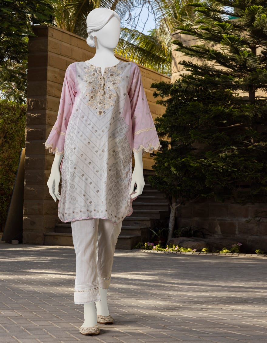 Pink Lawn Women's Kurti | Jjlk-S-Jss-23-392
