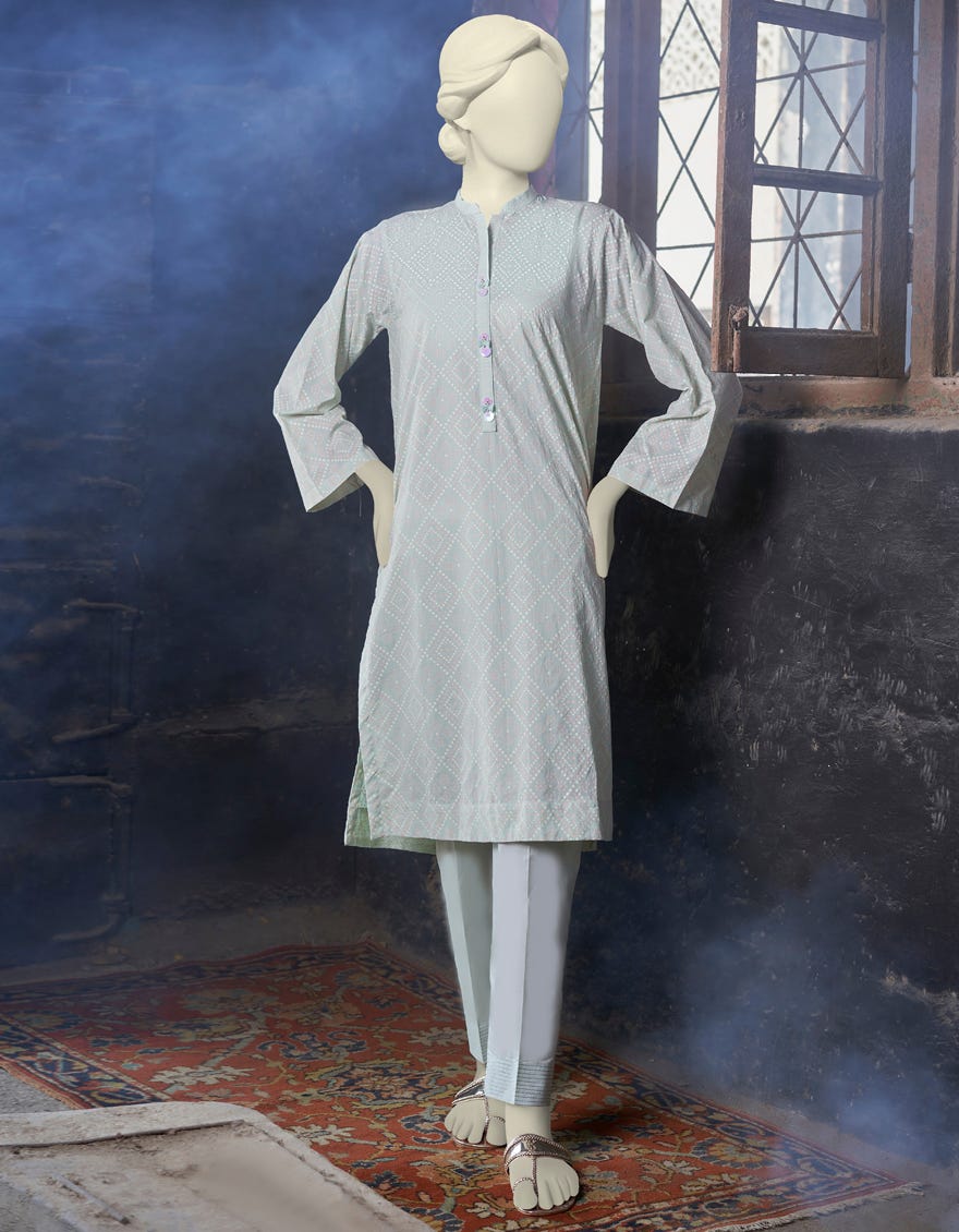 Sea Green Plain Women's Kurti | Jjlk-S-Jss-23-394