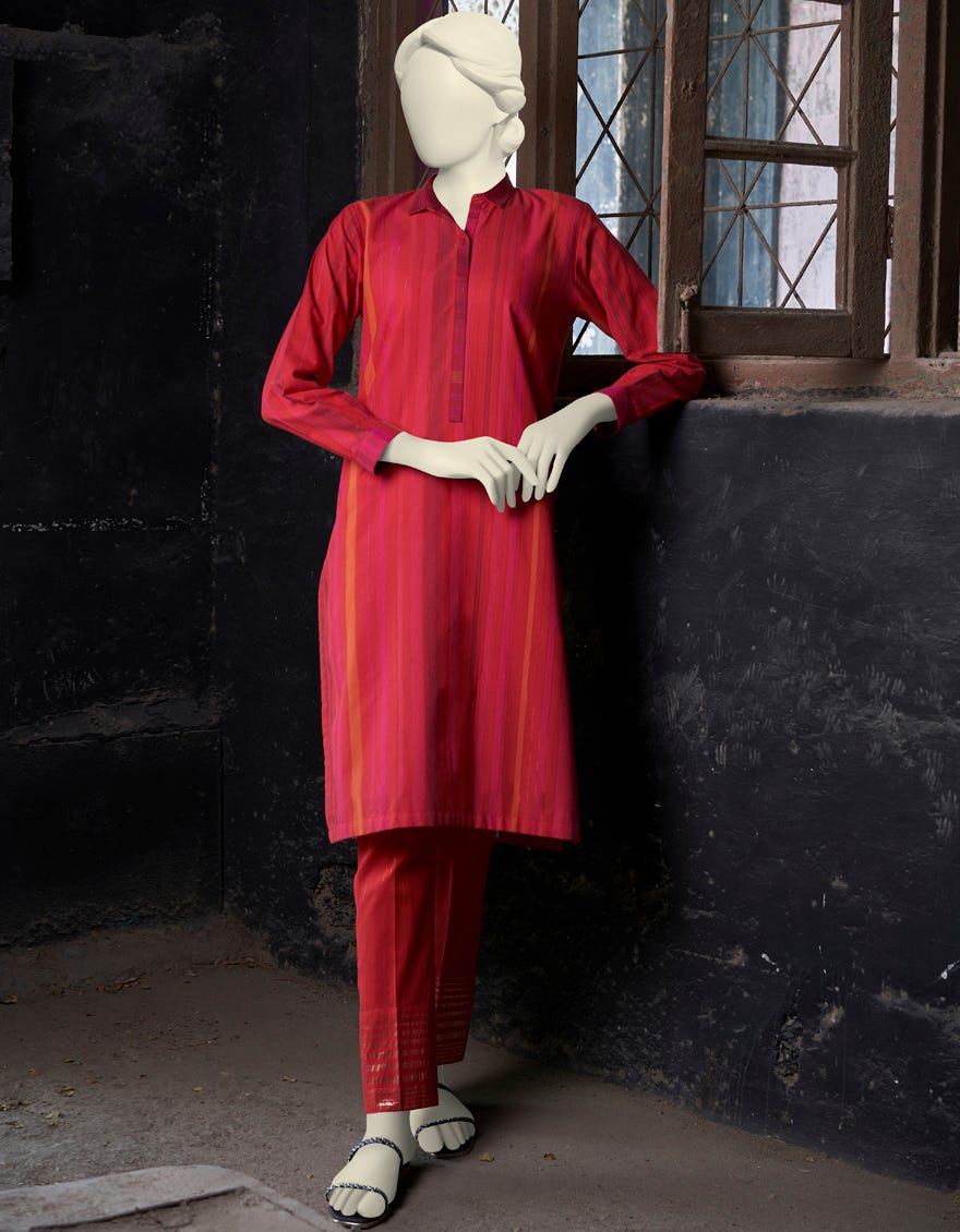 Red Plain Women's Kurti | Jjlk-S-Jss-23-398