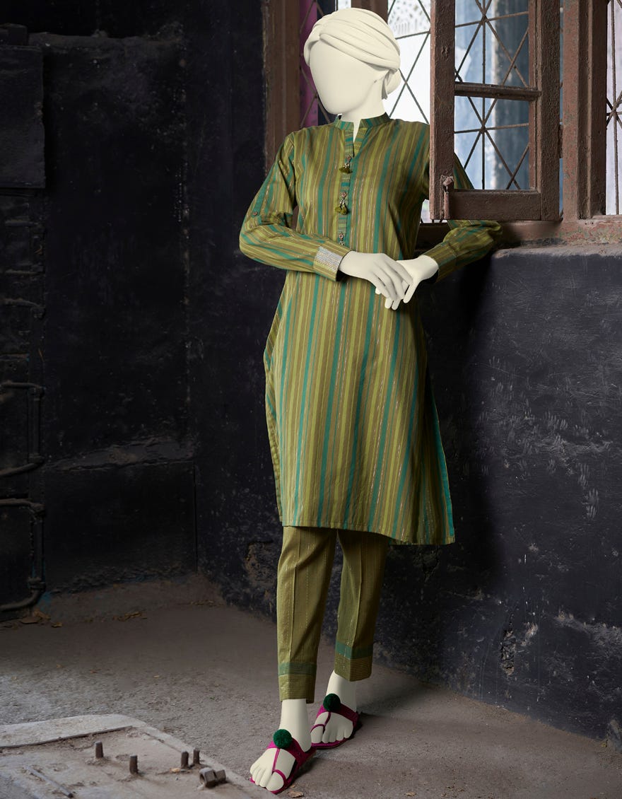 Green Plain Women's Kurti | Jjlk-S-Jss-23-399