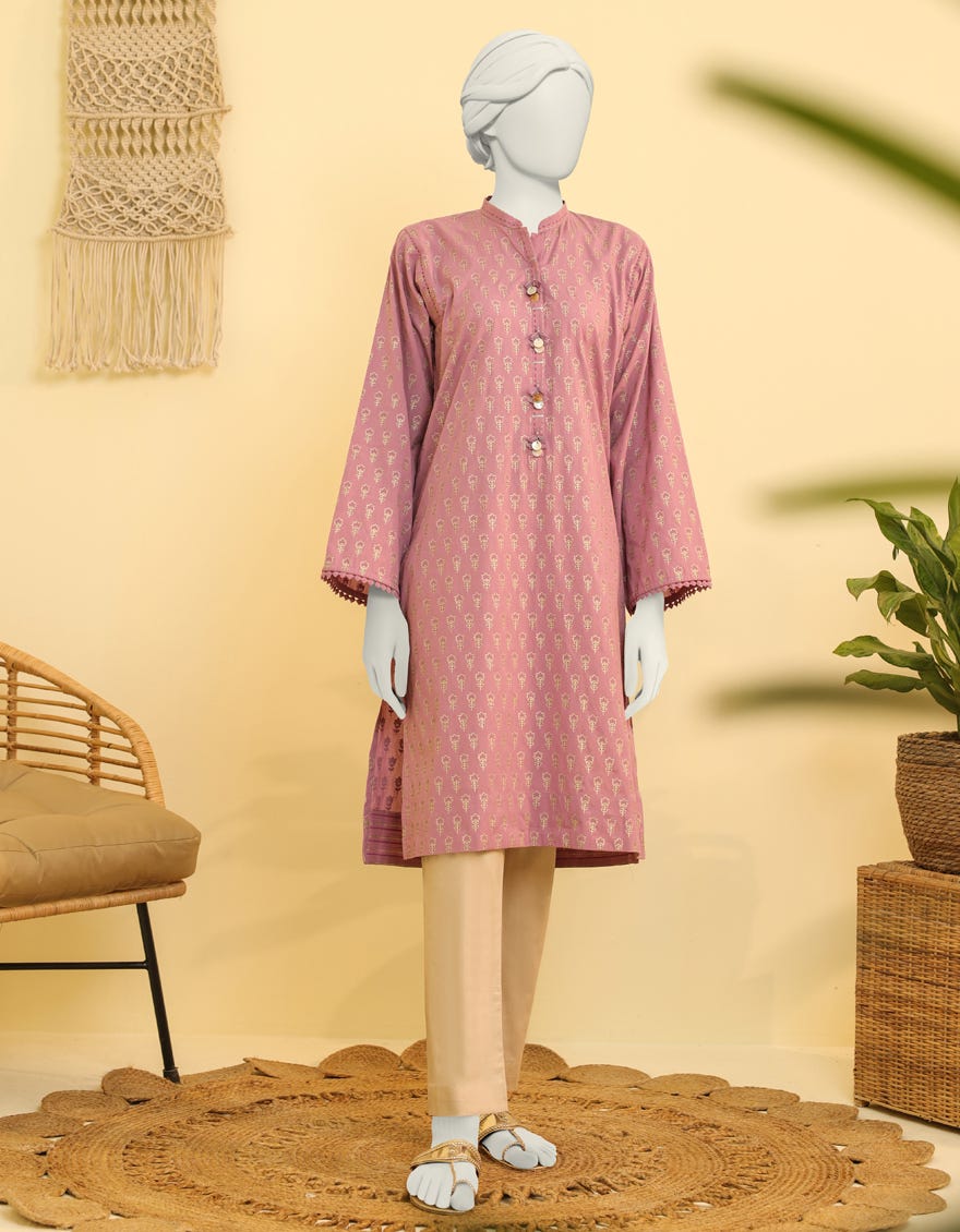 Pink Jacquard Women's Kurti | Jjlk-S-Jss-23-415