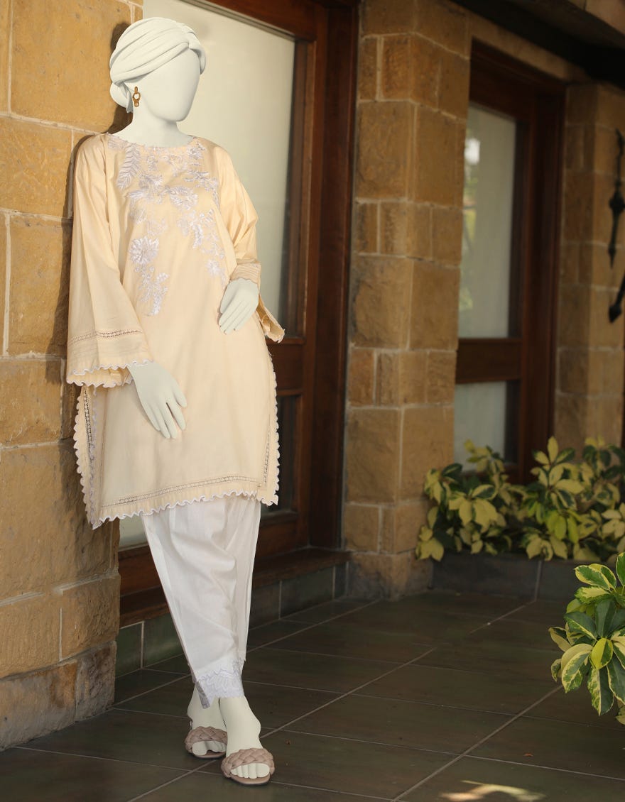 Off White Dyed Women's Kurti | Jjlk-S-Jss-23-426