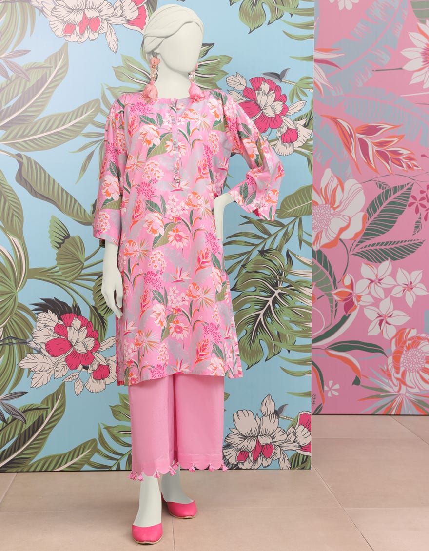Pink Lawn Women's Kurti | Jjlk-S-Jss-24-302
