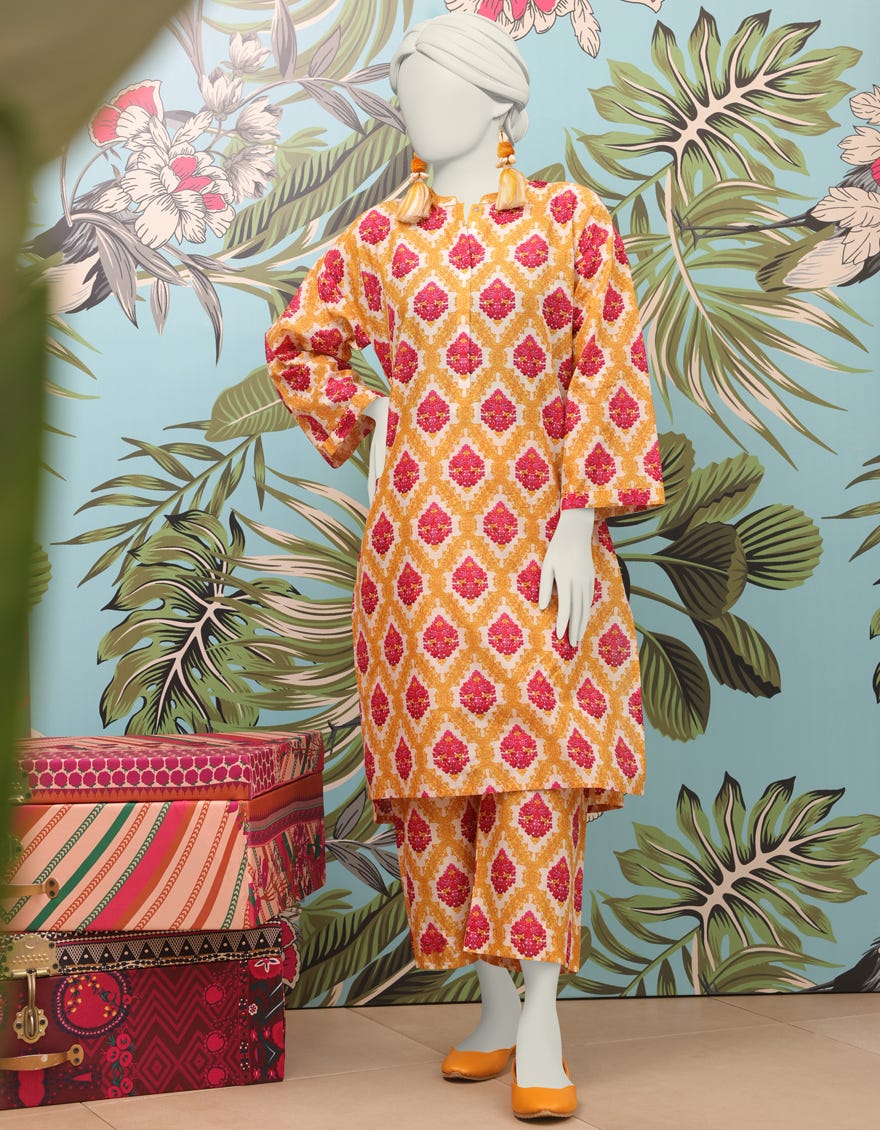 Yellow Lawn Women's Kurti | Jjlk-S-Jss-24-308