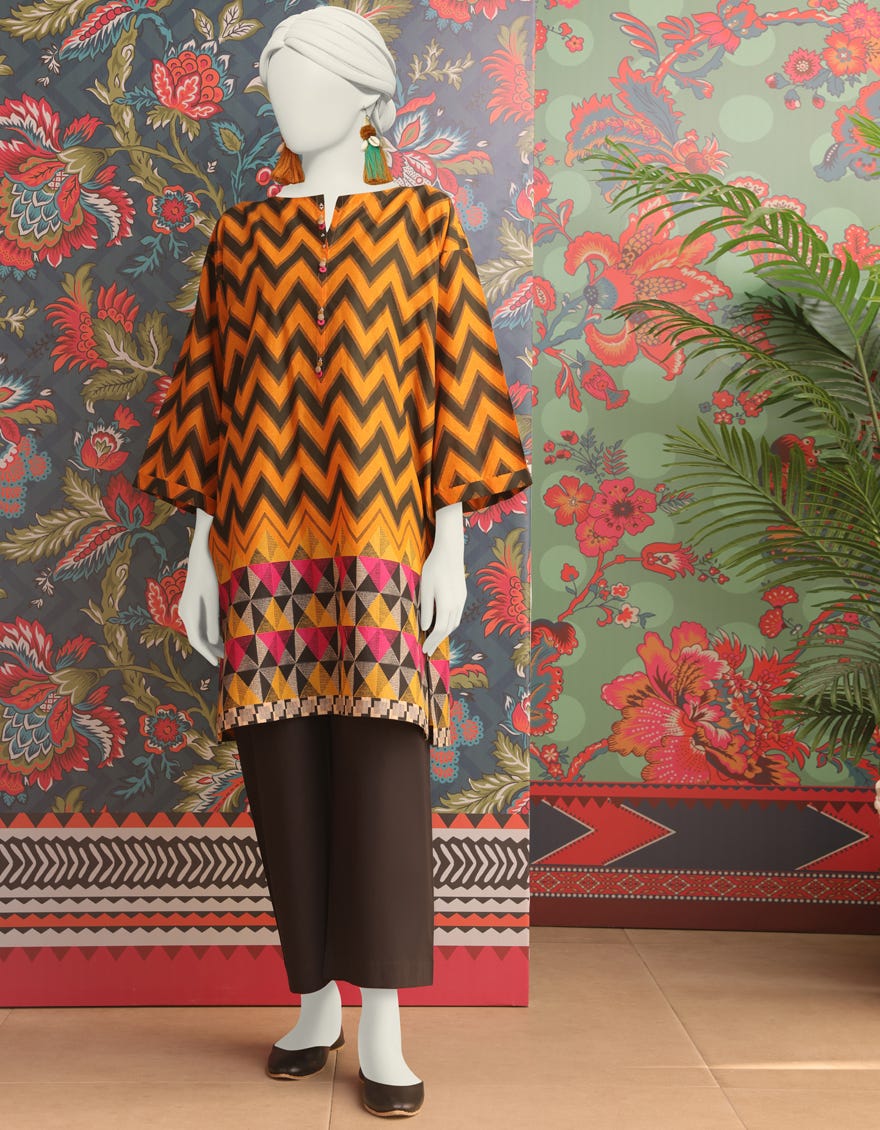 Orange Lawn Women's Kurti | Jjlk-S-Jss-24-314