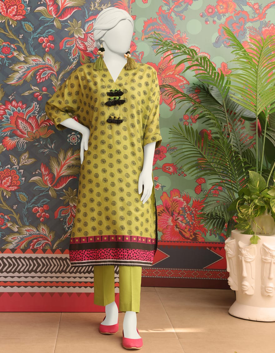 Green Lawn Women's Kurti | Jjlk-S-Jss-24-315