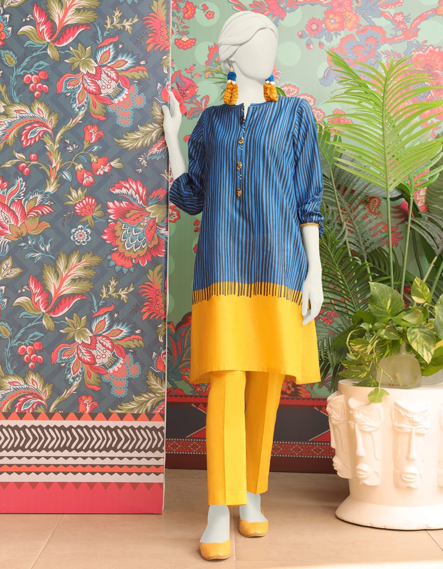 Blue Lawn Women's Kurti | Jjlk-S-Jss-24-316