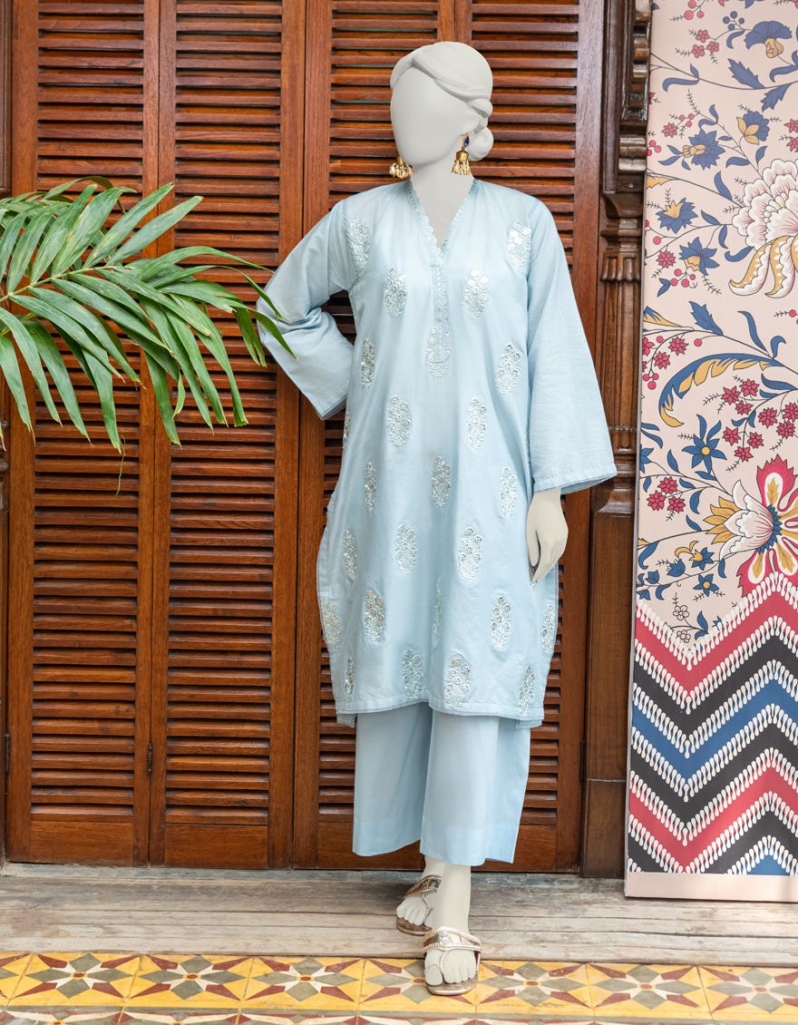 Light Blue Lawn Women's Kurti | Jjlk-S-Jss-24-320