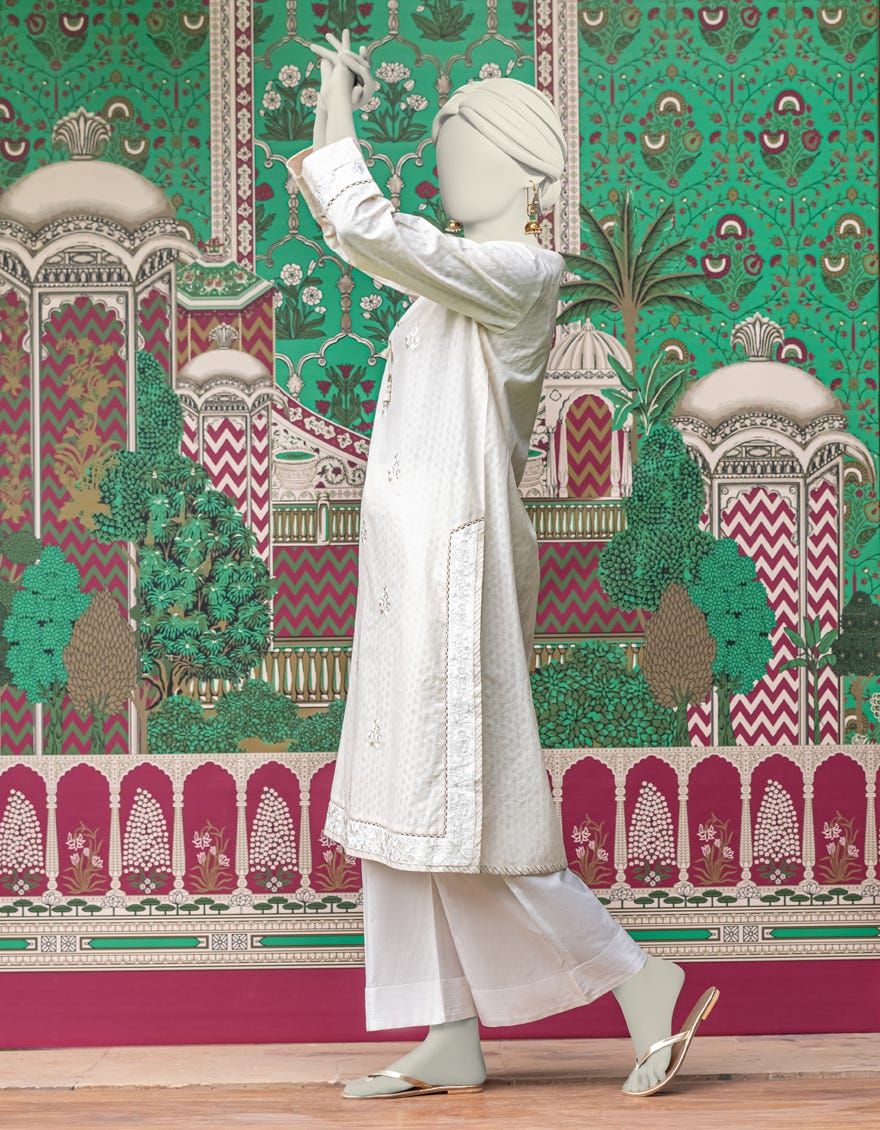 Off White Textured Women's Kurti | Jjlk-S-Jss-24-327