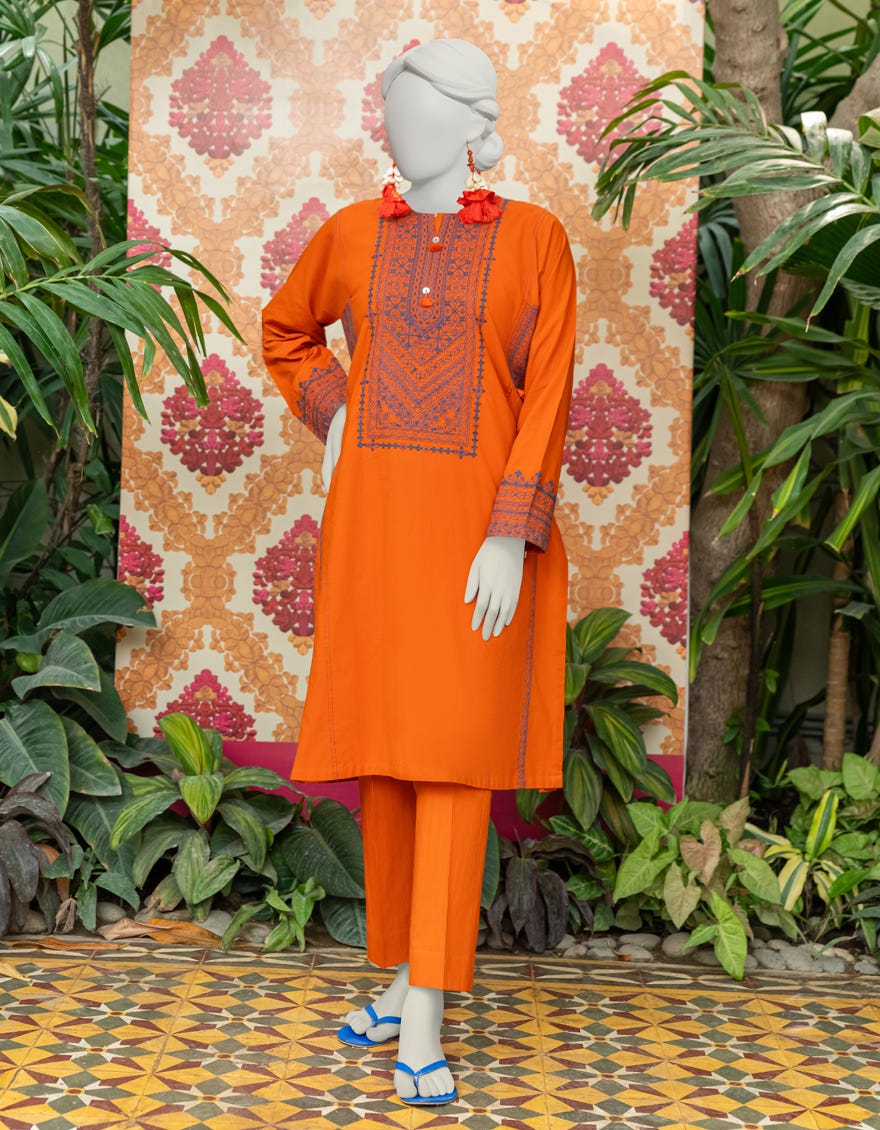 Orange Lawn Women's Kurti | Jjlk-S-Jss-24-333