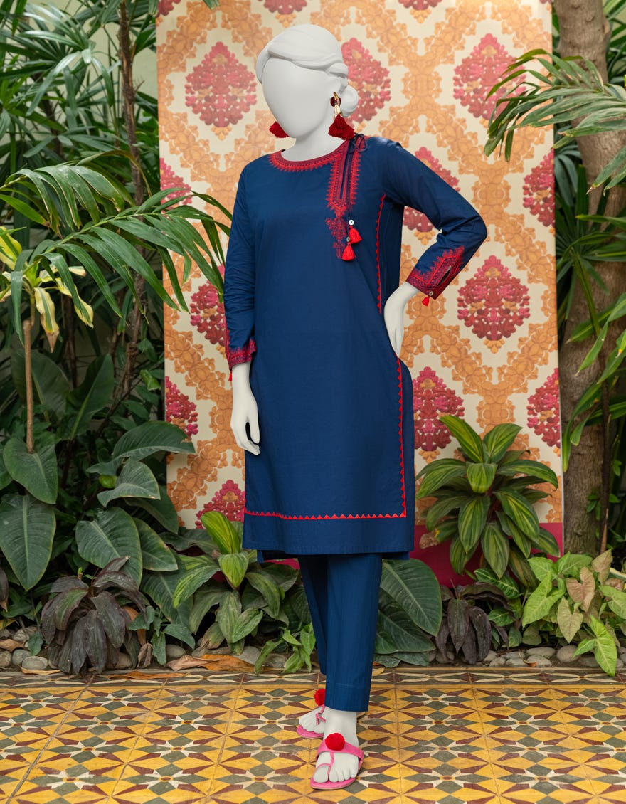 Blue Lawn Women's Kurti | Jjlk-S-Jss-24-335