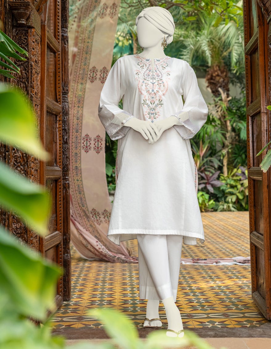 White Lawn Women's Kurti | Jjlk-S-Jss-24-340