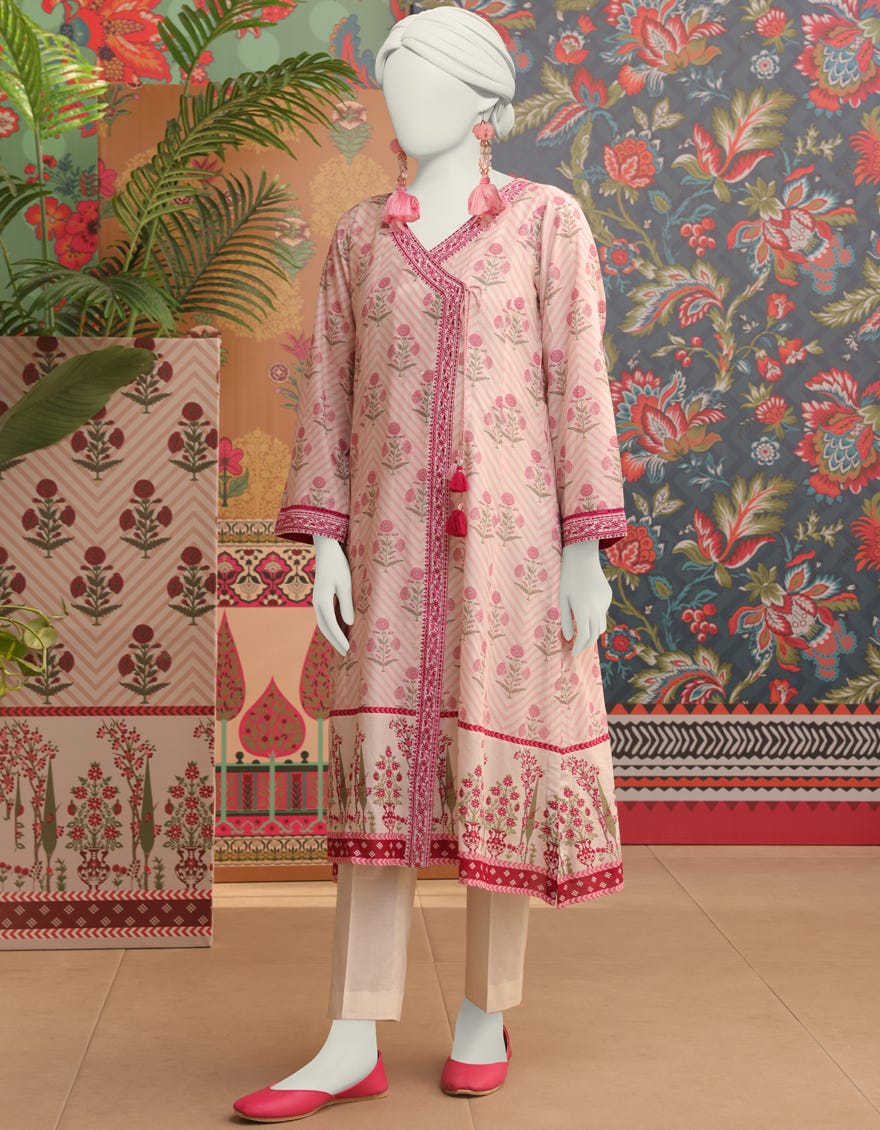 Pink Lawn Women's Kurti | Jjlk-S-Jss-24-347