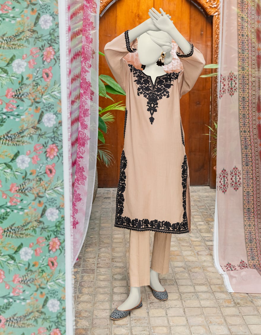 Light Brown Textured Women's Kurti | Jjlk-S-Jss-24-349