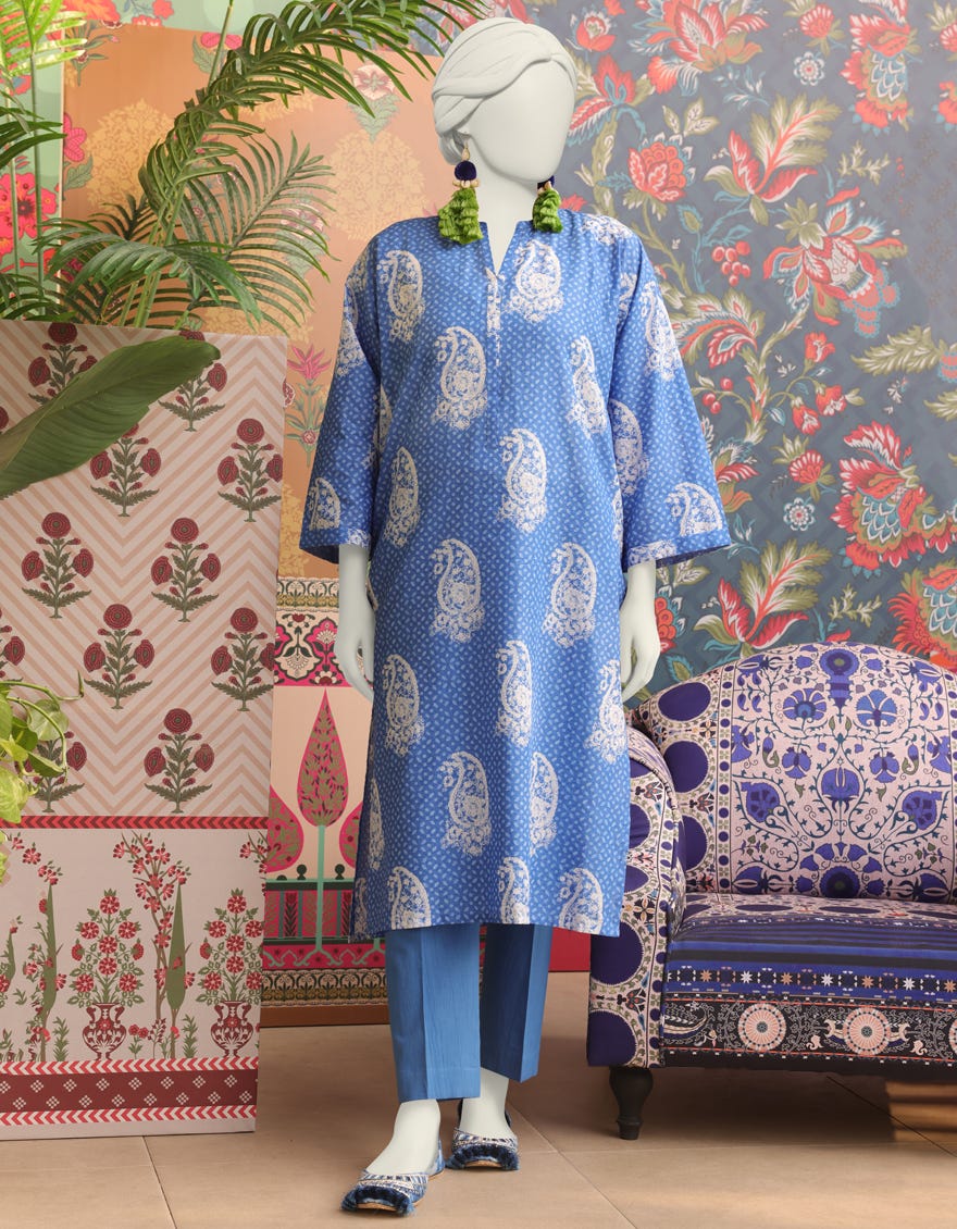 Blue Lawn Women's Kurti | Jjlk-S-Jss-24-359