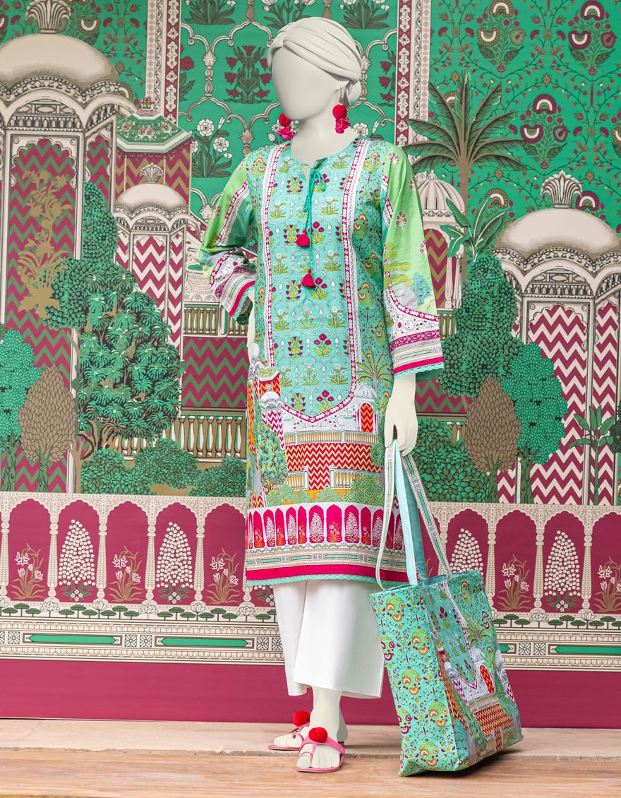 Green Lawn Women's Kurti | Jjlk-S-Jss-24-362
