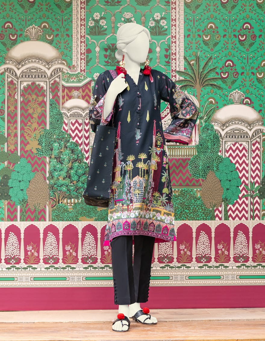 Black Lawn Women's Kurti | Jjlk-S-Jss-24-363