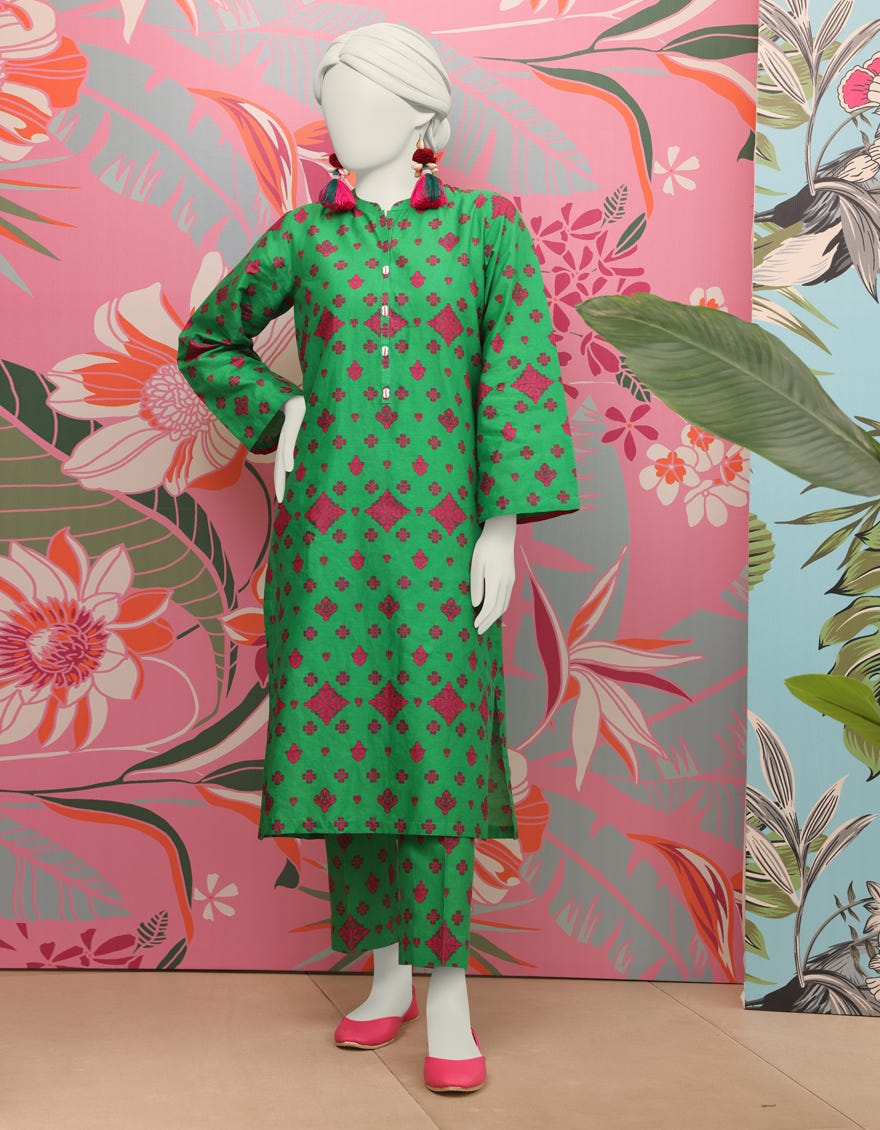 Green Lawn Women's Kurti | Jjlk-S-Jss-24-365
