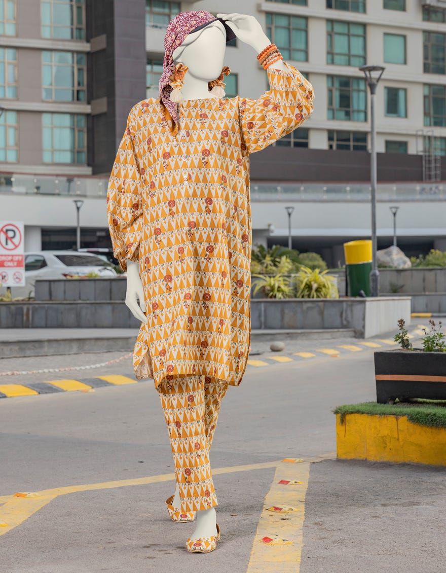 Yellow Lawn Women's Kurti | Jjlk-S-Jss-24-369