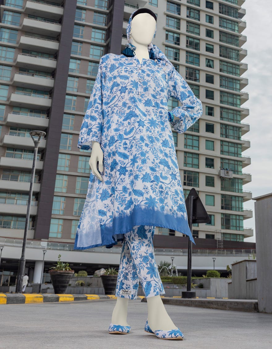 Blue Lawn Women's Kurti | Jjlk-S-Jss-24-376