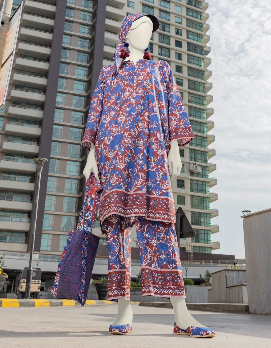 Blue Lawn Women's Kurti | Jjlk-S-Jss-24-377