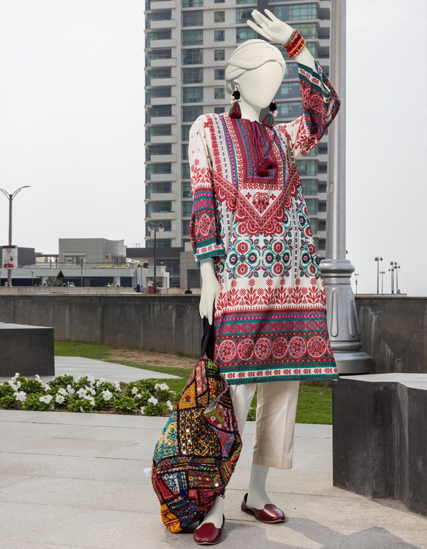 Multicolor Lawn Women's Kurti | Jjlk-S-Jss-24-383