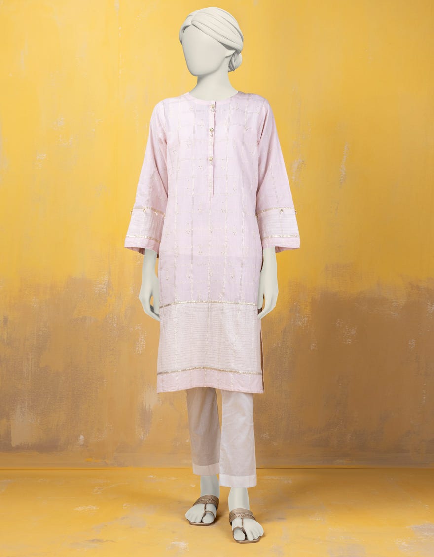 Pink Khaddi Women's Kurti | Jjlk-S-Jss-24-387